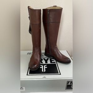 New Frye Jayden Button Tall Boots in Redwood Size 6.5